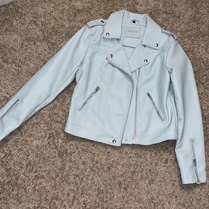 Blank NYC Blue Leather Jacket